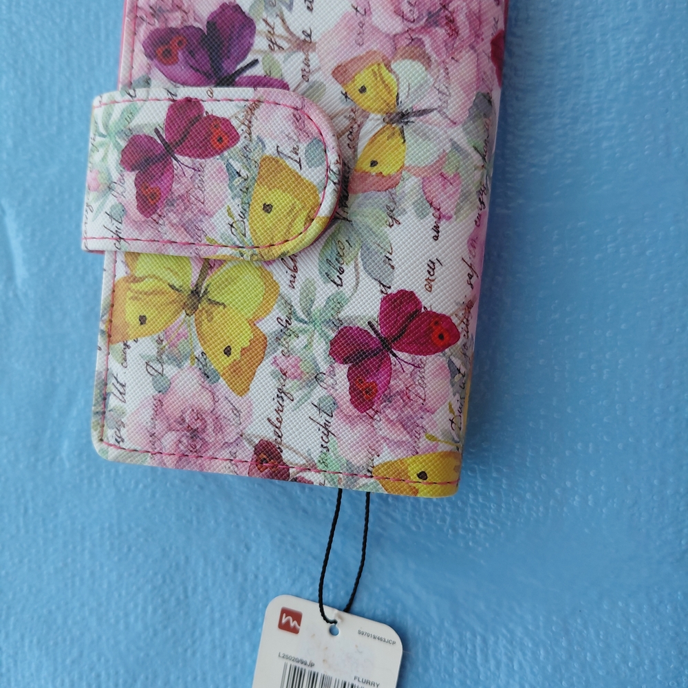 mundi Pink Yellow Floral Butterfly Wallet